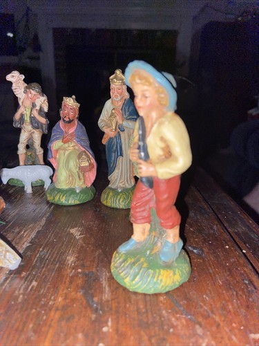Presepe vintage in argilla/gesso Made in Italy dipinto a mano 4" - Foto 5 di 12