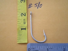 15 PCS. STAINLESS STEEL IN LINE HOOKS, MUSTAD 34007 SIZE #5/0