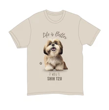 Tan Shih Tzu Unisex 100% Cotton T-Shirt - Super Soft & Comfortable, Medium
