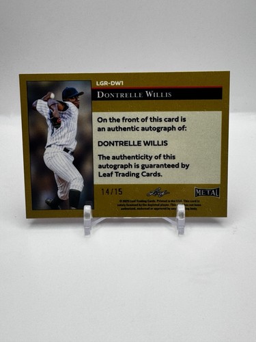 Dontrelle Willis 2025 Leaf Metal Auto Red /15 - Picture 2 of 2