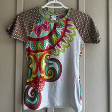 Trina Turk Carnaval Swimwear Top Rash Sun Guard Women s Small Swimwear Colorful