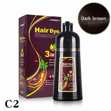 Meidu DARK BROWN Hair Dye Shampoo Long Lasting 3-in-1 Hair Color 500mL