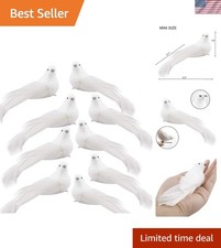 Realistic Foam White Doves - 12 Clip-On Ornaments for Weddings  Christmas Trees