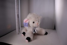 Vintage Russ Berrie Lucy White Lamb Stuffed Animal Sheep Plush Jingle Bell 9  