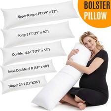 LONG BOLSTER PILLOW ORTHOPAEDIC BODY NECK SUPPORT CUSHION 3FT 4FT6 5FT ALL SIZES