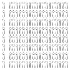 Extender Chain Teardrop, 400 Pcs Metal Tear Drop Dangle End Beads, Silver Tone