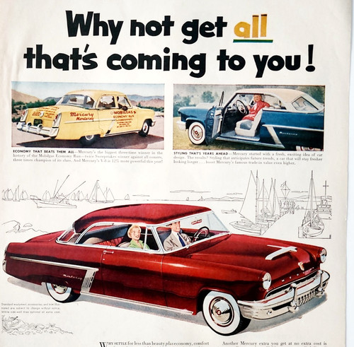 1954 Mercury Monterey Advertisement Automobile Ford Motor Company Vintage