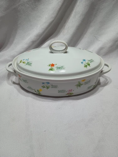 Vintage Anchor Hocking "Floret" 1.5 QT Oval Casserole Dish