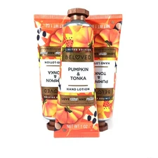 3 Pack Limited Edition Beloved Pumpkin & Tonka Hand Lotion, 1 Oz Brand NEW