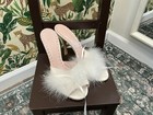 Agent Provocateur shoes 10.5 white satin Pom Pom Mule — photo 1