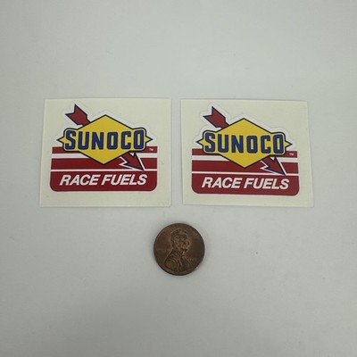 LOT OF 2 Vintage Sunoco Race Fuels Sticker Original Small Decal 1.5 x 1.625'' NOS