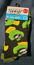 NEW  WARNER BROS.  "LOONEY TUNES"  CREW SOCKS  "Marvin The Martian"  NIP 