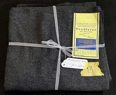 Vintage - 100% PENDLETON WOOL: DARK CHARCOAL GREY - Solid - NOS - 36  x 60  
