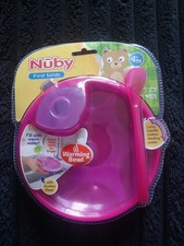 Nuby Warming Bowl with Spoon. Baby Feeding Set BPA Free Easy to Clean New Sealed