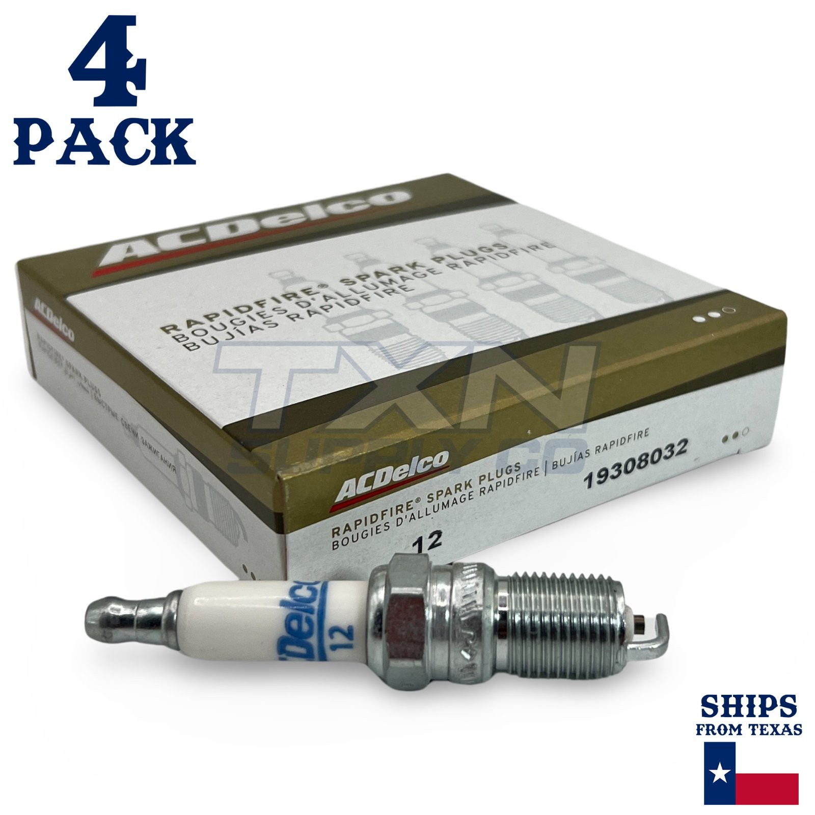 4 Pack GM ACDelco #12 RAPIDFIRE Platinum Spark Plugs 19308032