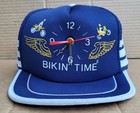 Vintage Sports-Time "Bikin Time" 3 Stripe Trucker Hat Cap Snapback 1980s Minty!! — photo 1