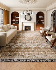 Area Rug, 9 x 12 ft Large Washable Rug, Brown Green