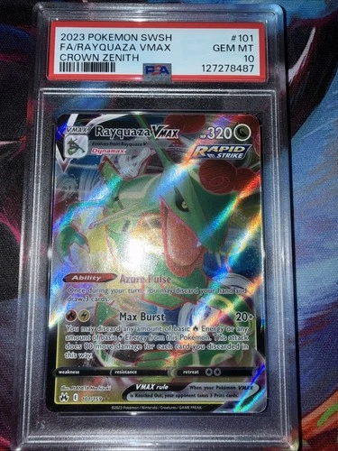 PSA 10 RAYQUAZA VMAX 102/159 FULL ART CROWN ZENITH POKEMON TCG GEM MT