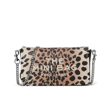 Marc Jacobs Womens The Cheetah Leather Chain Mini Bag, Black Multi