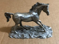 Vintage Hudson Pewter USA - 4" Tall Running Horse Figurine No.126 **