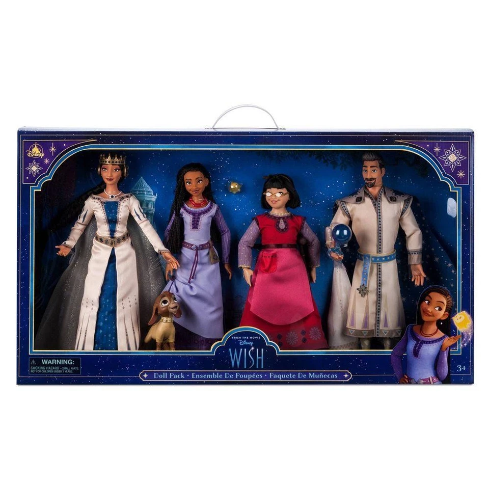 Disney Wish Kids Toys Playset Gift Set with 4 Posable Dolls Pack