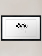 Yin yang meaning love baloons Frame Framed Wall Art Poster Canvas Print Picture