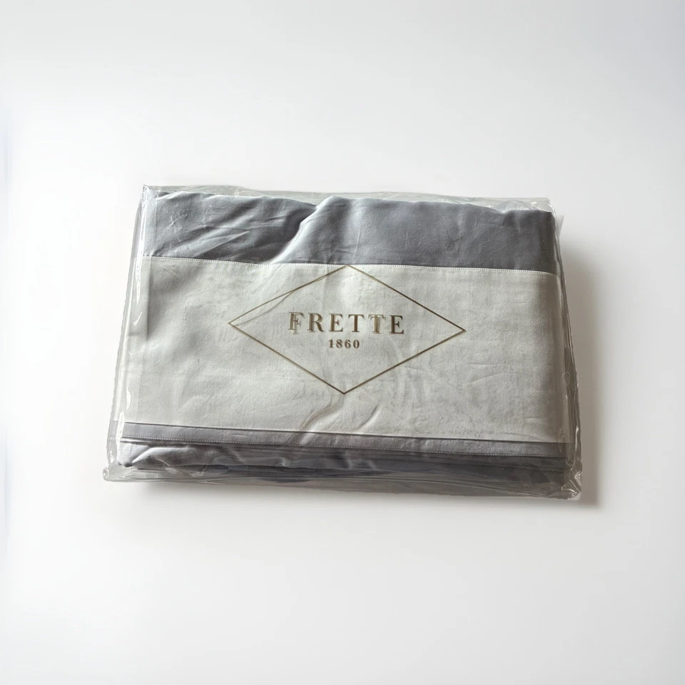 FRETTE FLYING DUVET QUEEN DUVET COVER LIGHT SKY BLUE/ MILK SILVER COTTON - Image 2 of 2