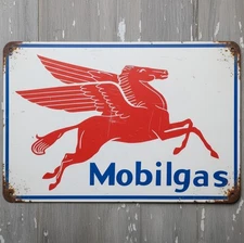 Mobilgas Mobil 8 x 12 Vintage Novelty Metal Sign Made In USA NEW!