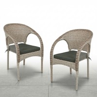 Garden Pleasure Bastia Stapelstuhl 2Er Set Gartenstuhl Gartensessel Polyrattan