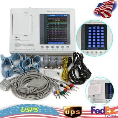 Carejoy 7 in ECG EKG Machine 3-channel 12-lead Electrocardiograph US