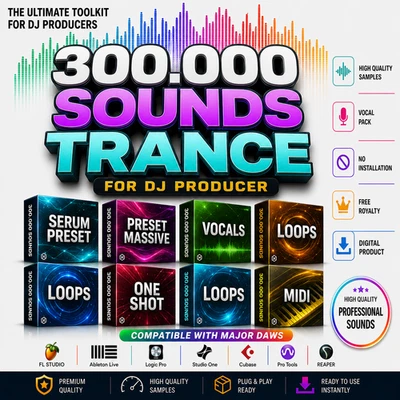 300.000 Trance Sounds for DJ Producer Wav + Preset – FL Studio Ableton Logic - Bild 1 von 4