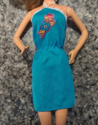Barbie Vintage Best Buy Fashion 1978 Mattel No.3637 Blue Halter Dress Clothing 