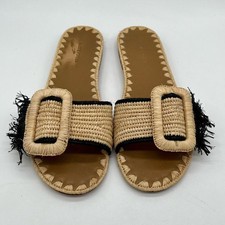 Carrie Forbes Kia Natural Raffia Sandals Natural Tan Beige Womens Shoes 37 7