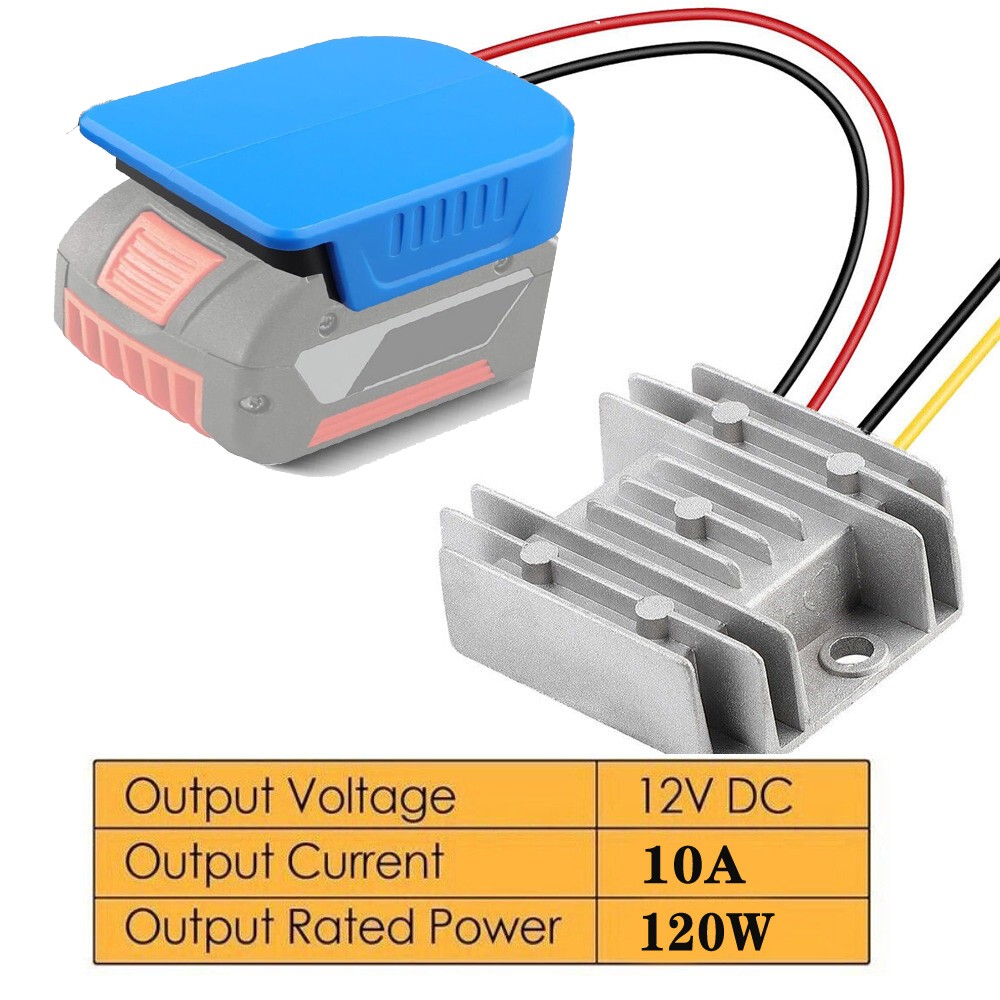 DC 18V to 12V 10A 120W Step Down Converter Voltage Regulator For Bosch Battery