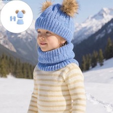Winter Warm Set For Children with Hat Neck Warmer And Gloves Warmth Knitwear