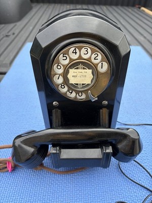 Vintage Black Monophone Automatic Electric Jukebox Rotary Wall Telephone Working