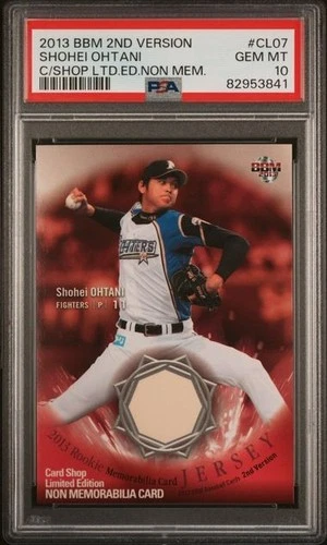 Shohei Ohtani 2013 BBM 2nd Version ROOKIE Card Shop Limited Ed. CL07 PSA 10 RC