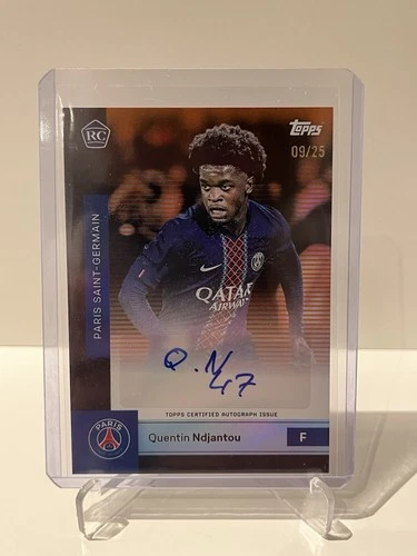 Topps Paris Saint Germain Team Set 2025 - Quentin Ndjantou RC Rookie /25 Auto