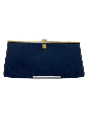Sac pochette Christian Dior trotteur bleu marine motif total occasion