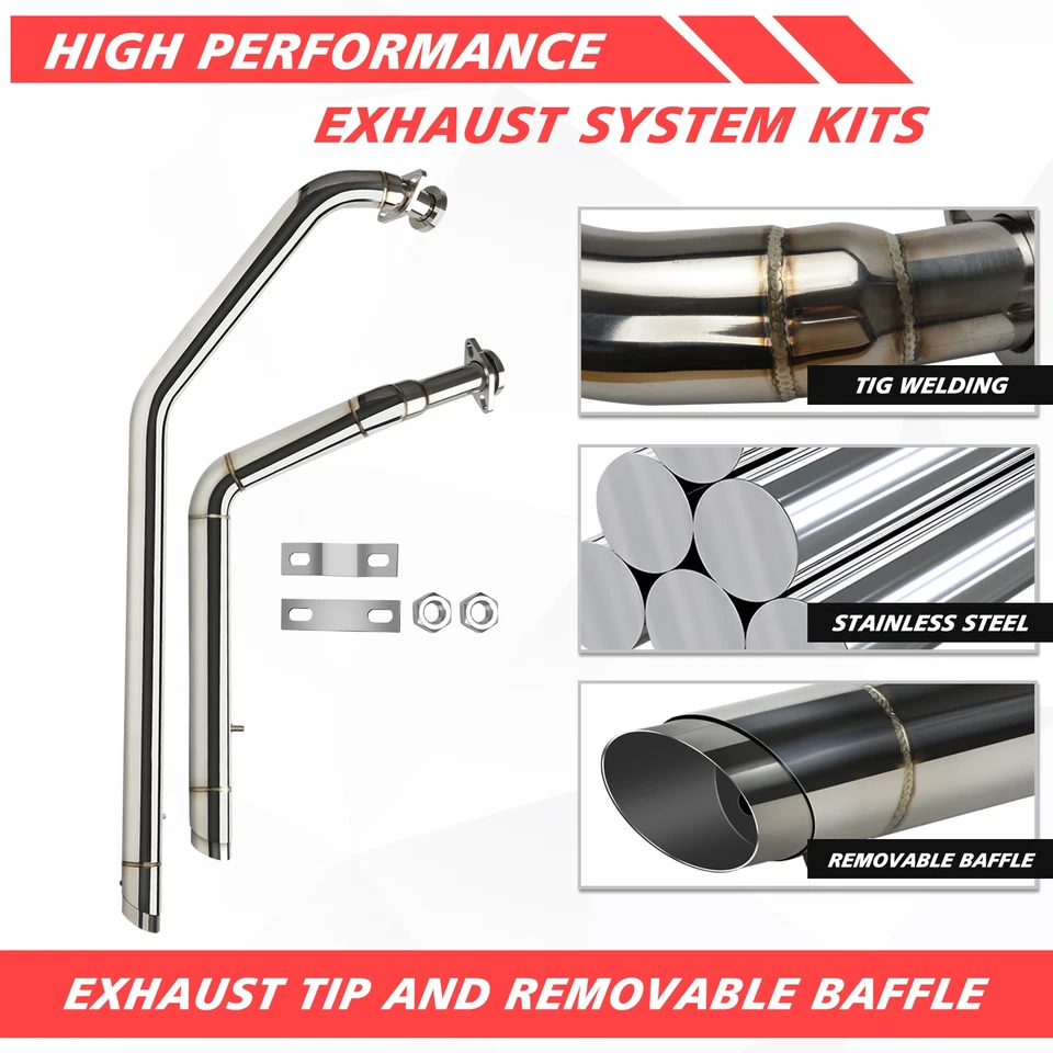 Shortshots Staggered Exhaust Pipes System For Honda Shadow Aero 750 Phantom 750 Foto 2 de 4