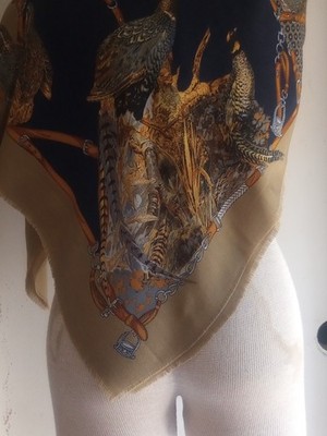  Vintage Pheasant equestrian  ''Symphony Scarfs'' Made in Italy 34  Square