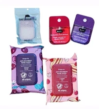 B Pure 5-PC Hand Sanitizer Spray & Wipes Sugan Plum Cherry Pie Case 