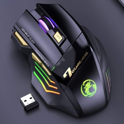 iMICE GW-X7 2.4G + Bluetooth Dual Mode 7-Tasten Silent Rechargeable Wireless Gam