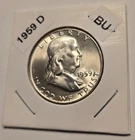 1959-D Franklin Silver Half Dollar BU Condition with Cartwheel and Luster