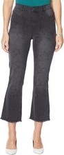 DG2 Diane Gilman Stretch Star Needle Punch Cropped Jean Black 2 NEW 1098 
