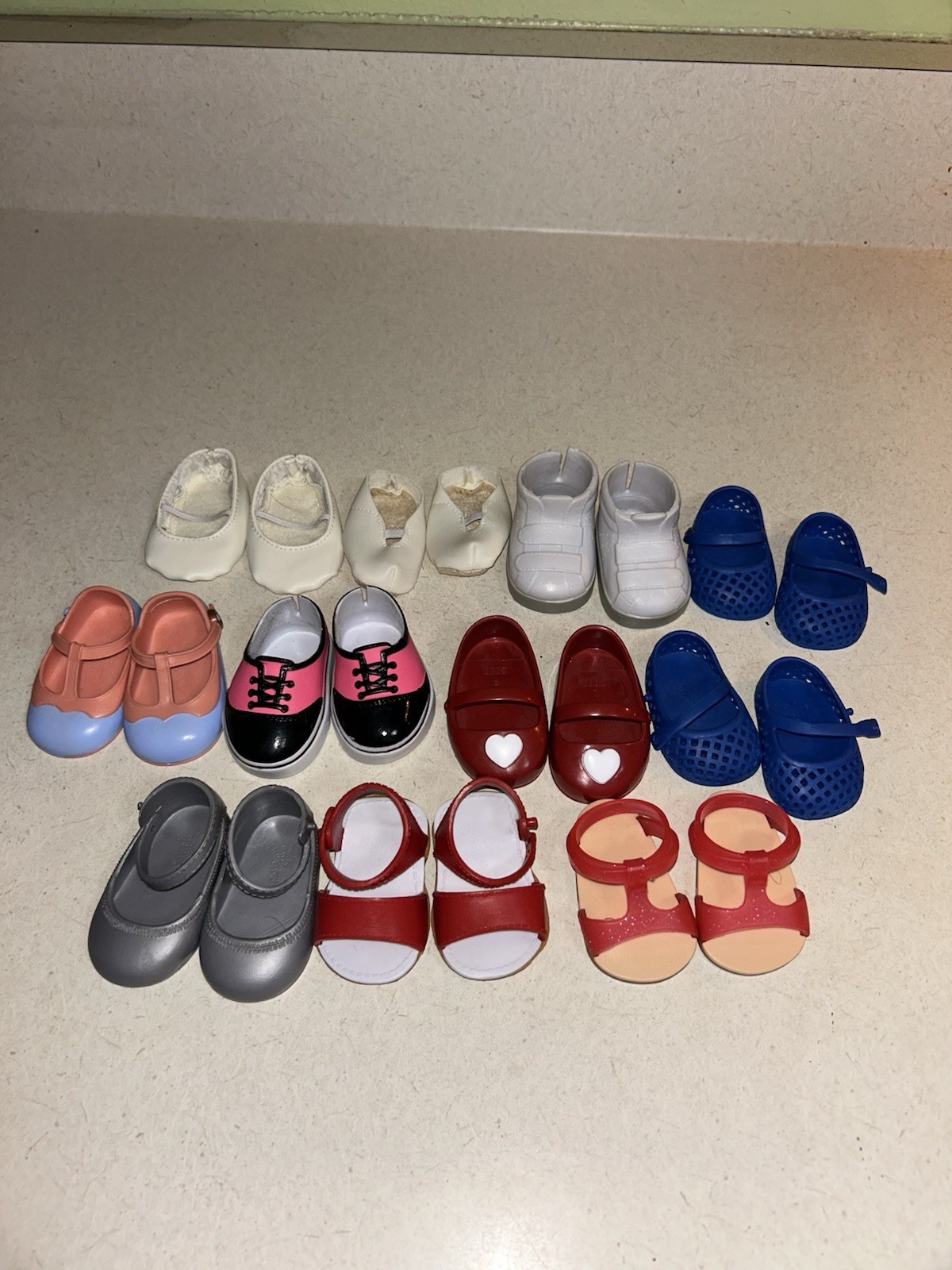 11 Pairs Our Generation Doll Shoes Lot Sandals Sneakers Tenn