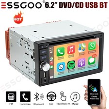 Double DIN Car Radio Stereo CD DVD Player Carplay Android Auto USB AUX Bluetooth