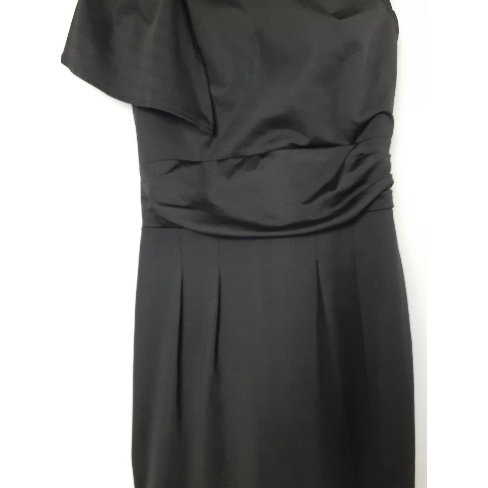 iHot Solid Black Jersey Draped Flutter Shoulder P… - image 6