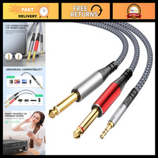 6.6ft Stereo Y-Splitter Cable 1/8" to 1/4" - 3.5mm TRS to Dual 1/4" Audio Cord f