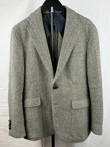 Polo Ralph Lauren 3/2 black and cream herringbone sport coat-40 S - product listing photo
